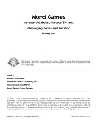 Imagen de portada: Word Games, Grades 5 - 6 9780887249570