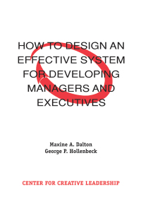 Imagen de portada: How to Design an Effective System for Developing Managers and Executives 9781882197248