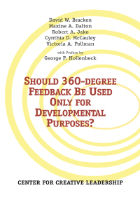Cover image: Should 360-degree Feedback Be Only Used For Developmental Purposes? 9781882197316