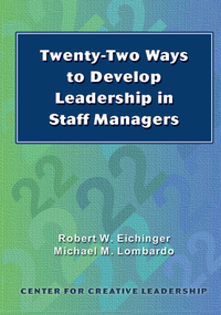 Cover image: Twenty-Two Ways to Develop Leadership in Staff Managers 9781882197842
