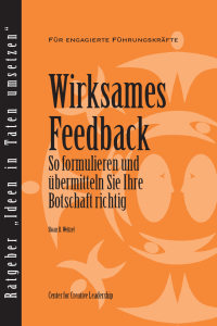 Imagen de portada: Feedback That Works: How to Build and Deliver Your Message (German) 9781604910179