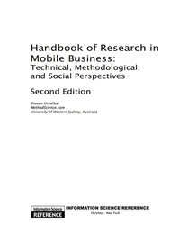 Imagen de portada: Handbook of Research in Mobile Business, Second Edition 9781605661568