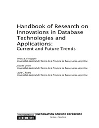 Cover image: Handbook of Research on Innovations in Database Technologies and Applications 9781605662428