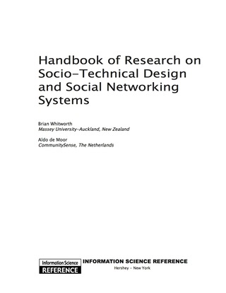 Cover image: Handbook of Research on Socio-Technical Design and Social Networking Systems 9781605662640