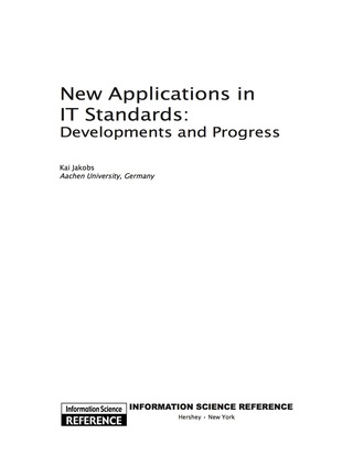 表紙画像: New Applications in IT Standards 9781605669465