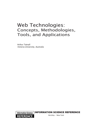 Imagen de portada: Web Technologies: Concepts, Methodologies, Tools, and Applications 9781605669823
