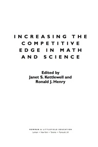表紙画像: Increasing the Competitive Edge in Math and Science 9781607090144