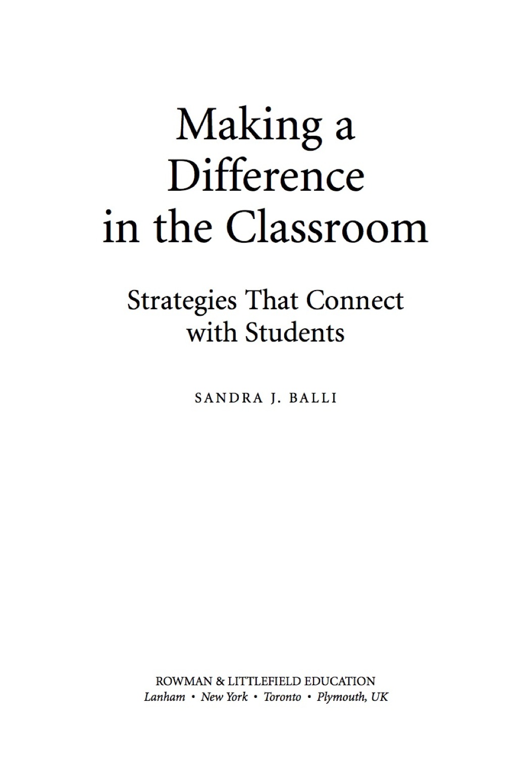 Making a Difference in the Classroom
