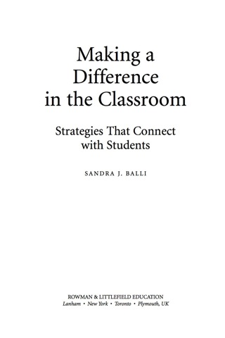 表紙画像: Making a Difference in the Classroom 9781607090342