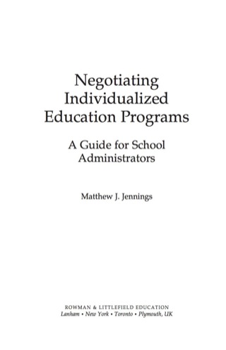Cover image: Negotiating Individualized Education Programs 9781607090175