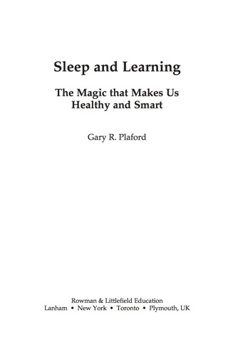 Cover image: Sleep and Learning 9781607090922