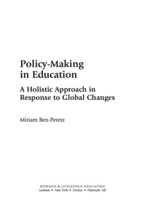 Cover image: Policy-Making in Education 9781607091608