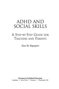 Cover image: ADHD and Social Skills 9781607092810