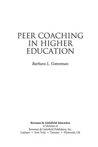 Cover image: Peer Coaching in Higher Education 9781607094135