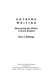 Imagen de portada: Extreme Writing 9781607094463