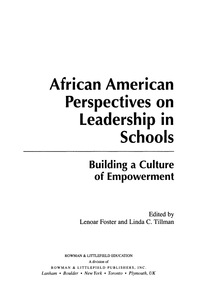Imagen de portada: African American Perspectives on Leadership in Schools 9781607094883