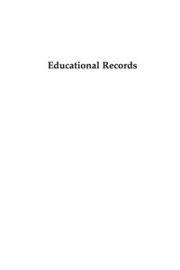 Titelbild: Educational Records 9781607095712