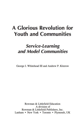 Imagen de portada: A Glorious Revolution for Youth and Communities 1st edition 9781607096207