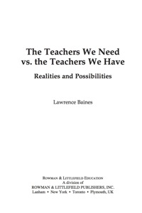 Cover image: The Teachers We Need vs. the Teachers We Have 9781607097013