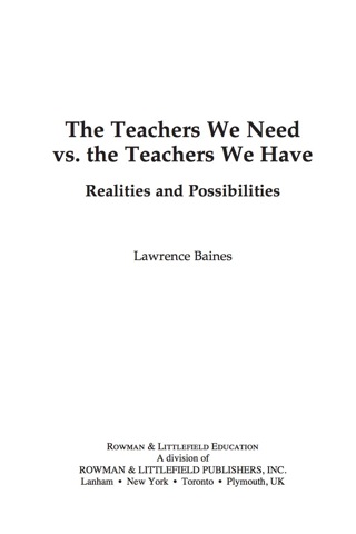 Immagine di copertina: Teachers We Need vs. the Teachers We Have 9781607097013