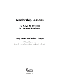 Cover image: Leadership Lessons: 10 Keys to Success in Life and Business 9781562864606