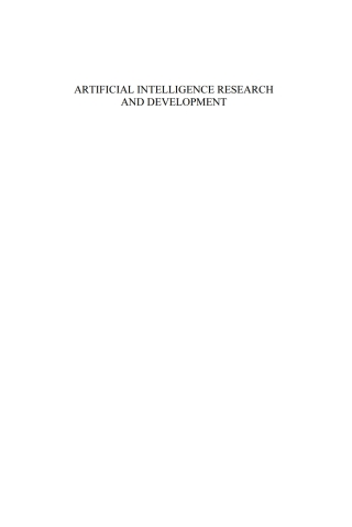 Imagen de portada: Artificial Intelligence Research and Development 1st edition 9781586036638