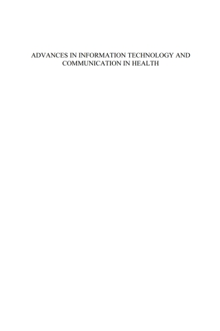 Cover image: Advances in Information Technology and Communication in Health 1st edition 9781586039790