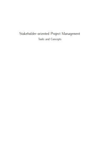 Cover image: Stakeholder-oriented Project Management 1st edition 9781607507000