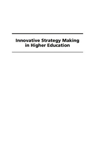 Cover image: Innovative Strategy Making in Higher Education 9781607520498
