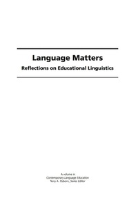 Cover image: Language Matters: Reflections on Educational Linguistics 9781607520603