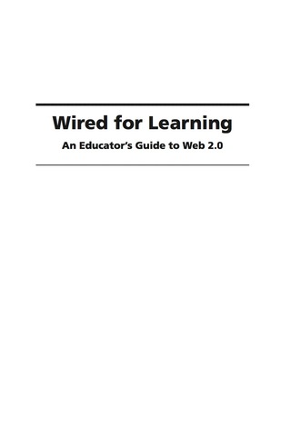 Cover image: Wired for Learning: An Educators Guide to Web 2.0 9781607520962