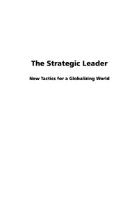Cover image: The Strategic Leader: New tactics for a Globalizing World 9781607521525