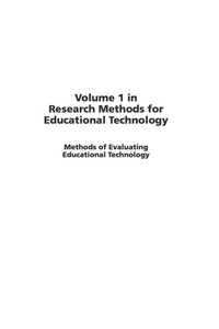 Cover image: Methods of Evaluating Educational Technology 9781930608566