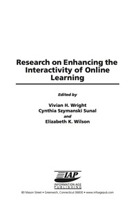 Cover image: Research on Enhancing the Interactivity of Online Learning 9781593113629