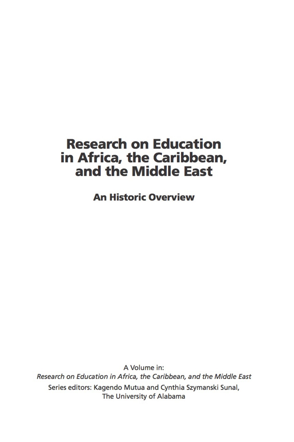 Research on Education in Africa, the Caribbean, and the Middle East: An Historic Overview