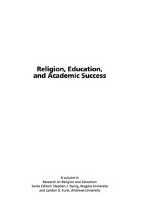 Cover image: Religion, Education and Academic Success 9781931576529