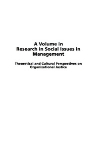 Cover image: Theoretical and Cultural Perspectives on Organizational Justice 9781930608092