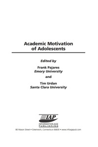 Cover image: Academic Motivation of Adolescents 9781931576628