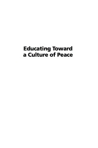 Cover image: Educating Toward a Culture of Peace 9781593114831