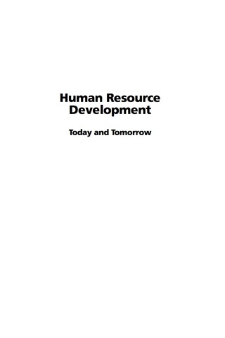 Cover image: Human Resource Development Today and Tomorrow 9781593114879