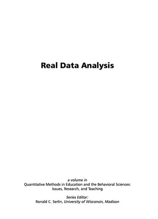 Cover image: Real Data Analysis 9781593115647