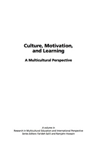 Cover image: Culture, Motivation and Learning: A Multicultural Perspective 9781593116989