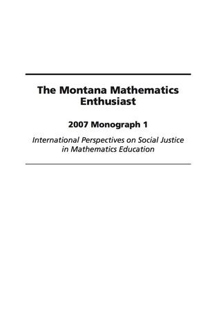 Cover image: International Perspectives on Social Justice in Mathematics Education 9781593118808