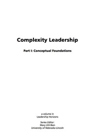 Cover image: Complexity Leadership: Part 1: Conceptual Foundations 9781593117955