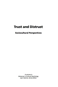 Cover image: Trust and Distrust: Sociocultural perspectives 9781593118419