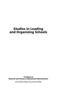 Cover image: Studies in Leading and Organizing Schools 9781931576987