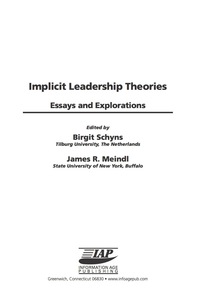 Cover image: Implicit Leadership Theories: Essays and Explorations 9781593113605