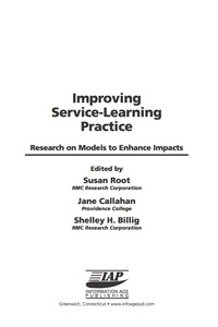Cover image: Improving Service-Learning Practice: Research on Models to Enhance Impacts 9781593114572