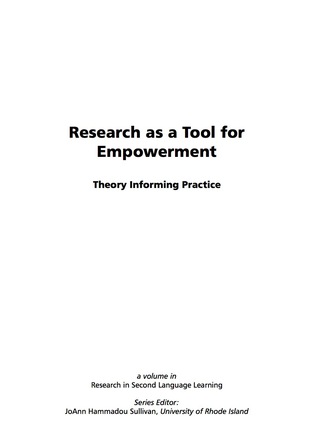 Cover image: Research as a Tool for Empowerment: Theory Informing Practice 9781593113483