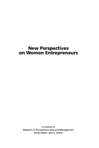Cover image: New Perspectives on Women Entrepreneurs 9781931576789
